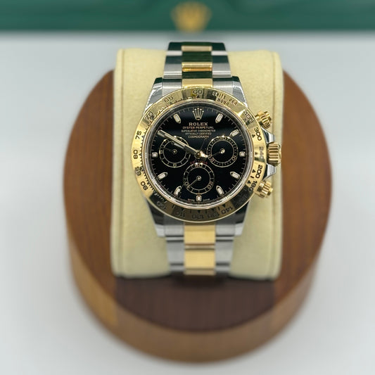 Rolex Yellow Rolesor Cosmograph Daytona 40 Watch - Black Index Dial - 116503 bki