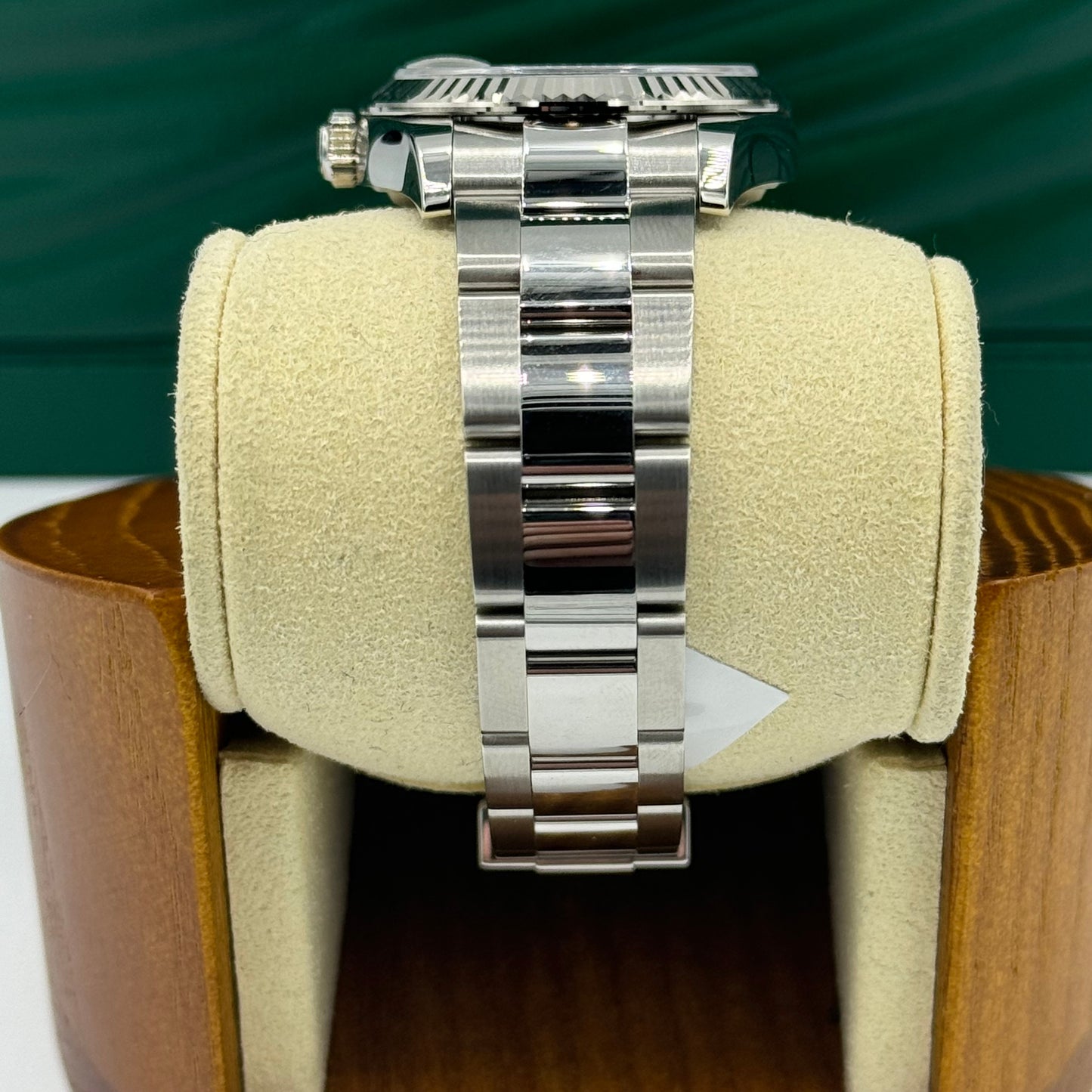 Rolex Steel and White Gold Datejust 31 Watch - Fluted Bezel - Dark Grey Index Dial - Oyster Bracelet - 278274 dkgio