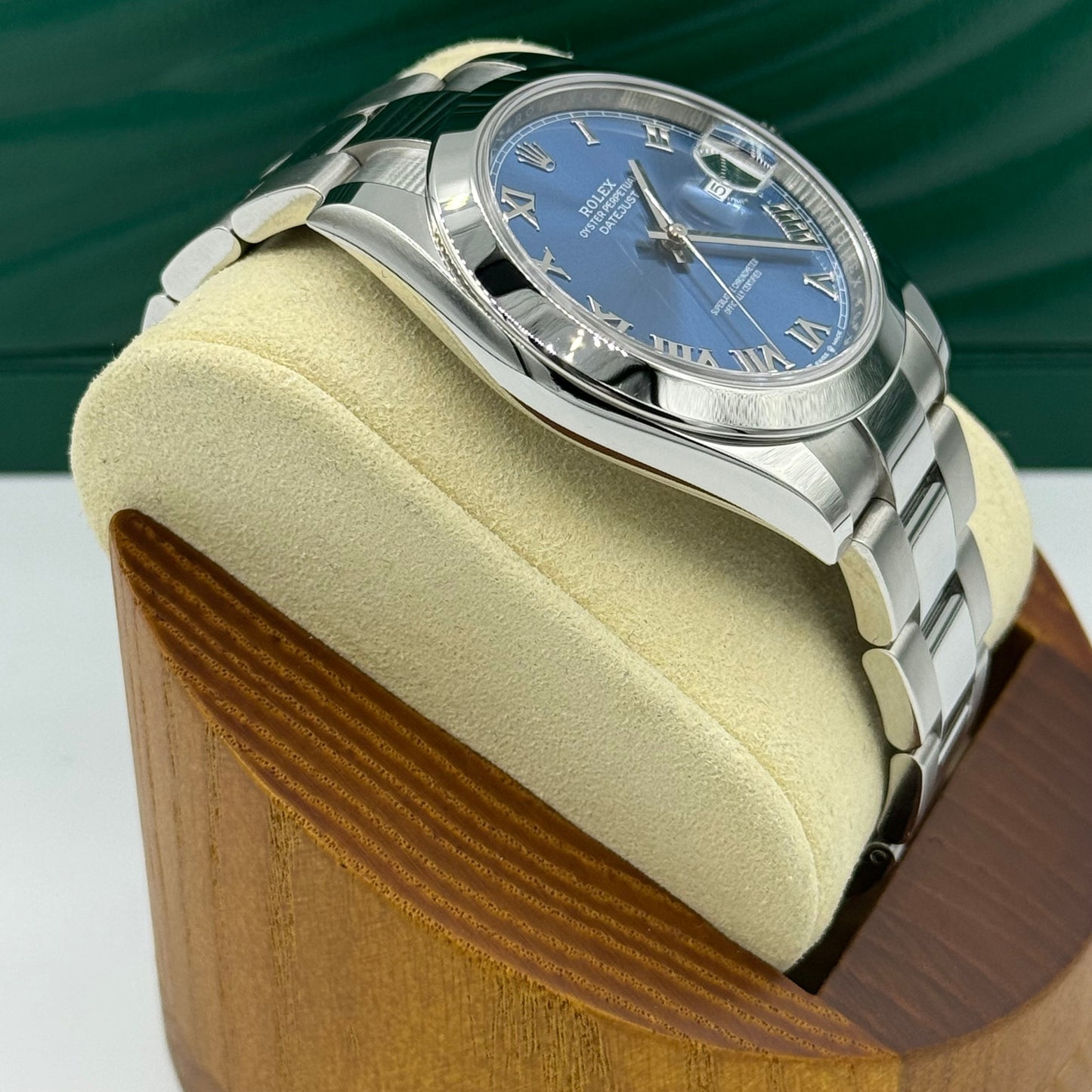 Rolex Steel Datejust 41 Watch - Smooth Bezel - Blue Roman Dial - Oyster Bracelet - 126300 blro