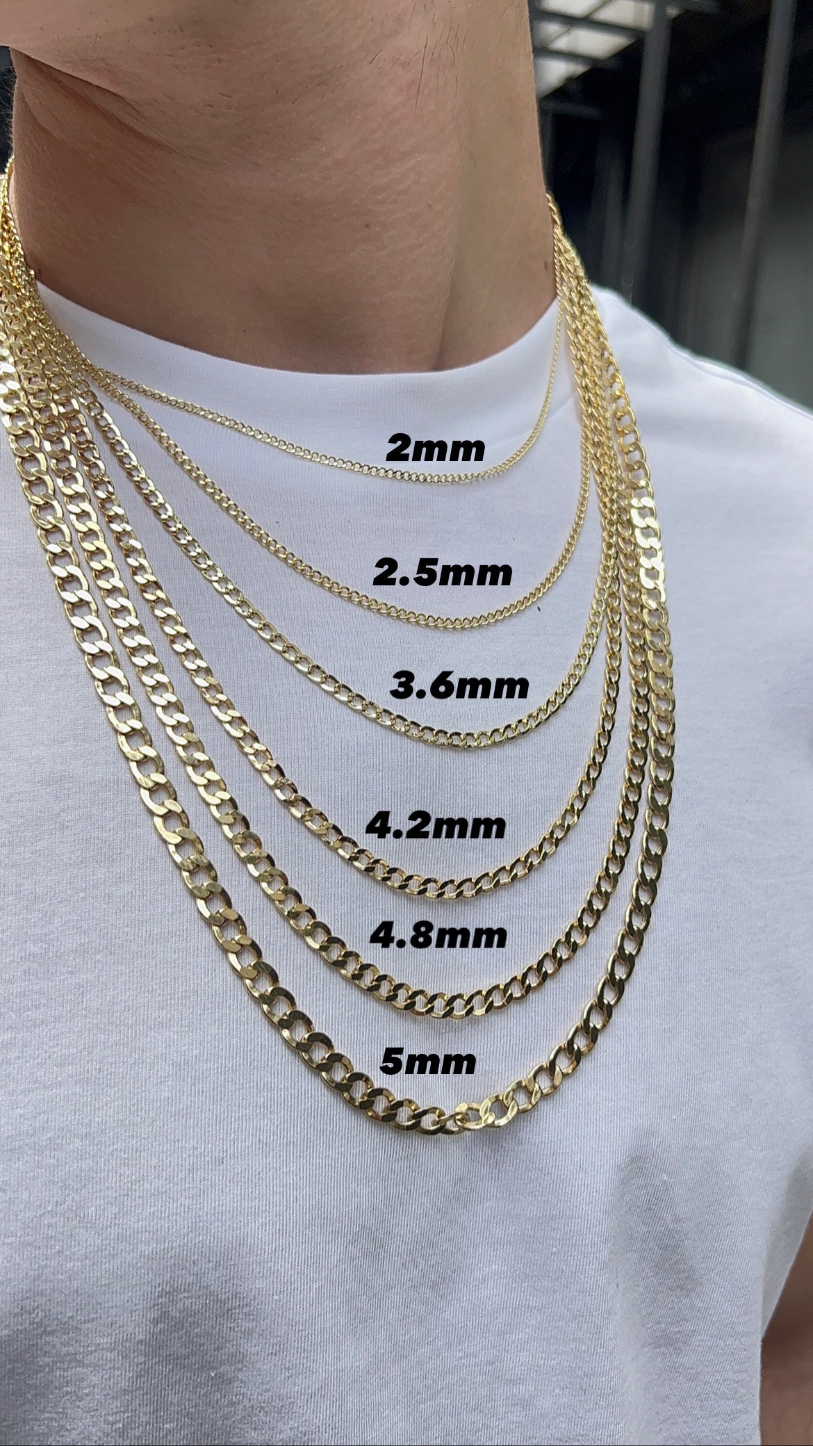 10K Gold- Hollow Cuban Link (Curb Cuban) Chain