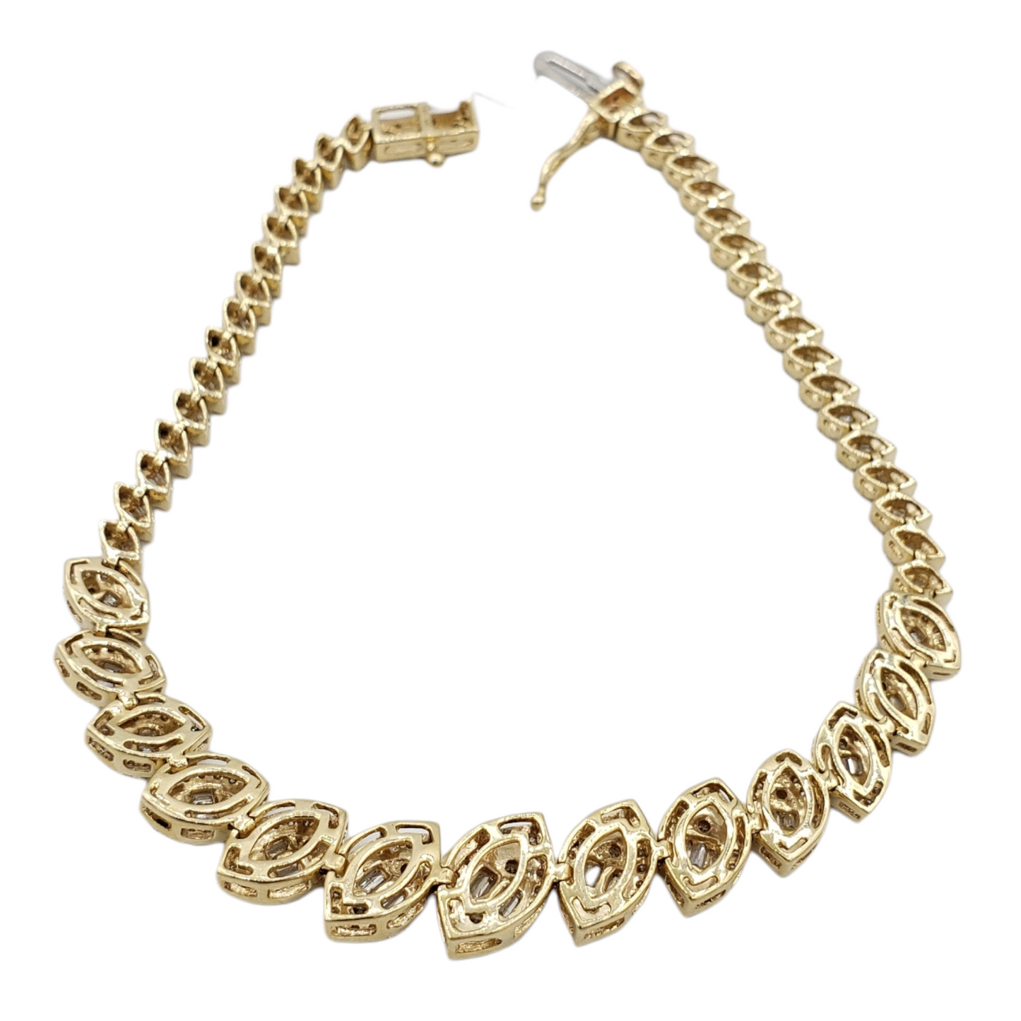 14k Baguette Evil Eye Bracelet #27530