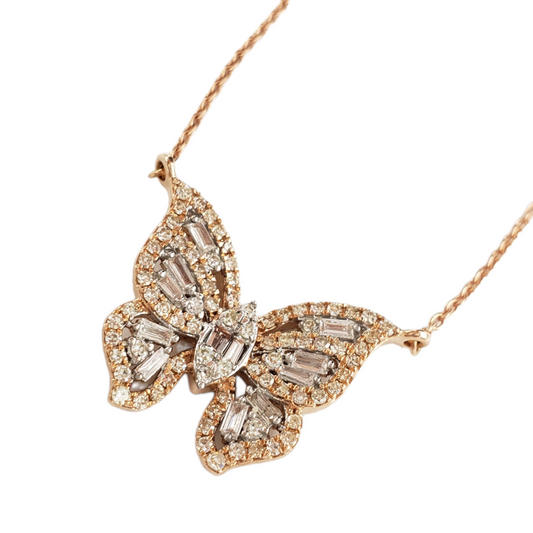 14k Baguette Diamond Butterfly #26616