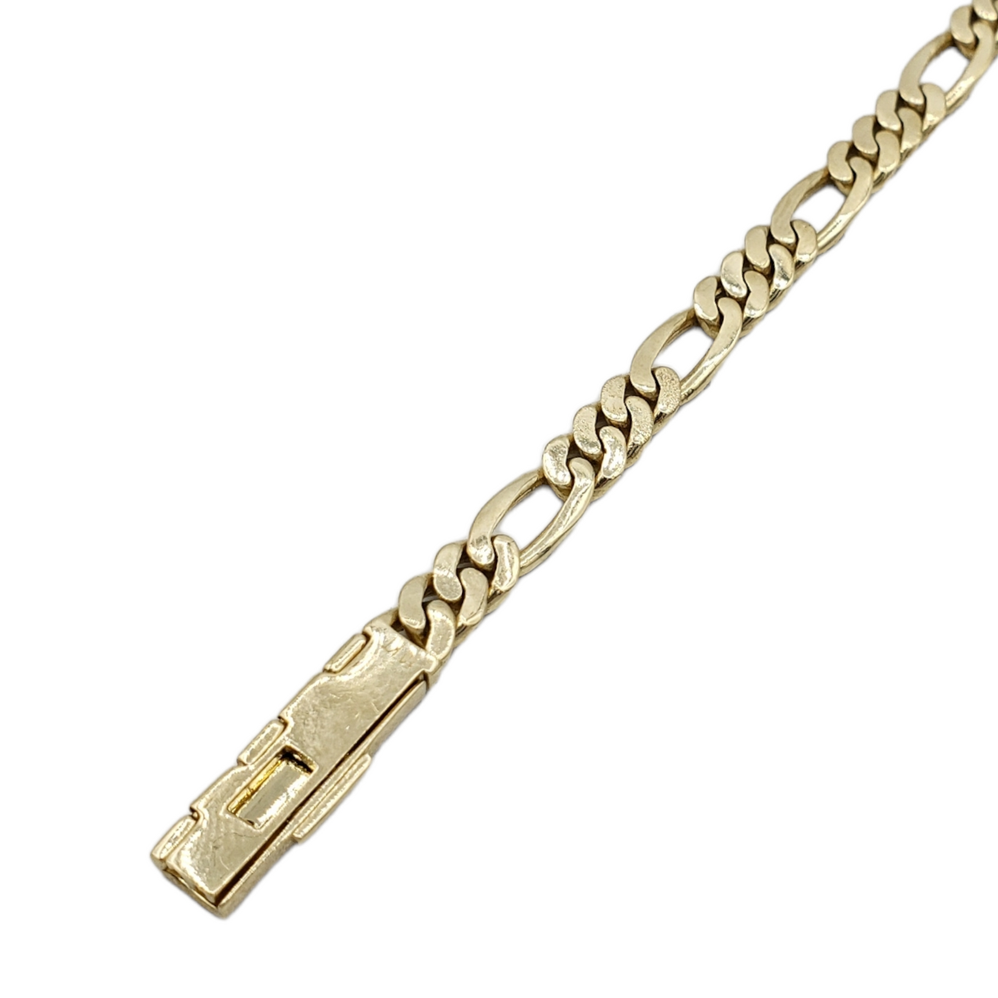 10K Gold- Iced Out Diamond Figaro Bracelets