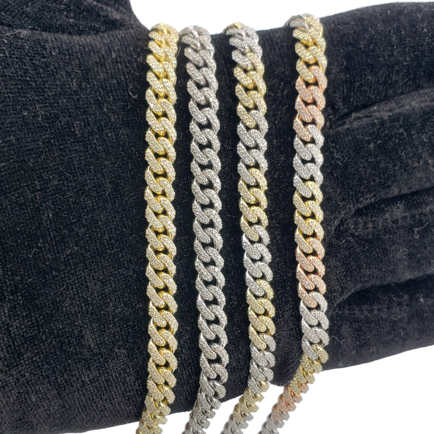 10K Gold- Iced Out Diamond Miami Cuban Bracelets (7mm)