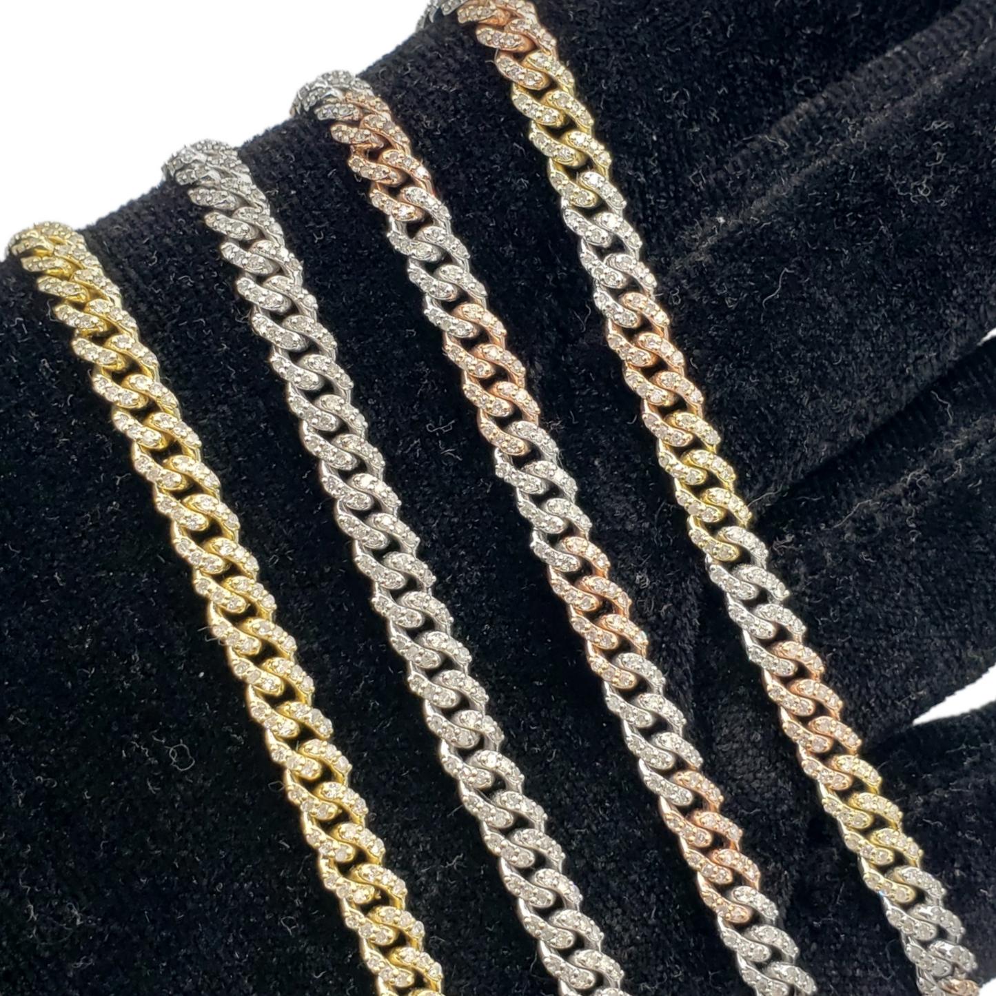 10K Gold- Iced Out Diamond Miami Cuban Bracelets (6mm)