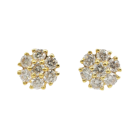 14k Yellow Gold Diamond Earrings #21347
