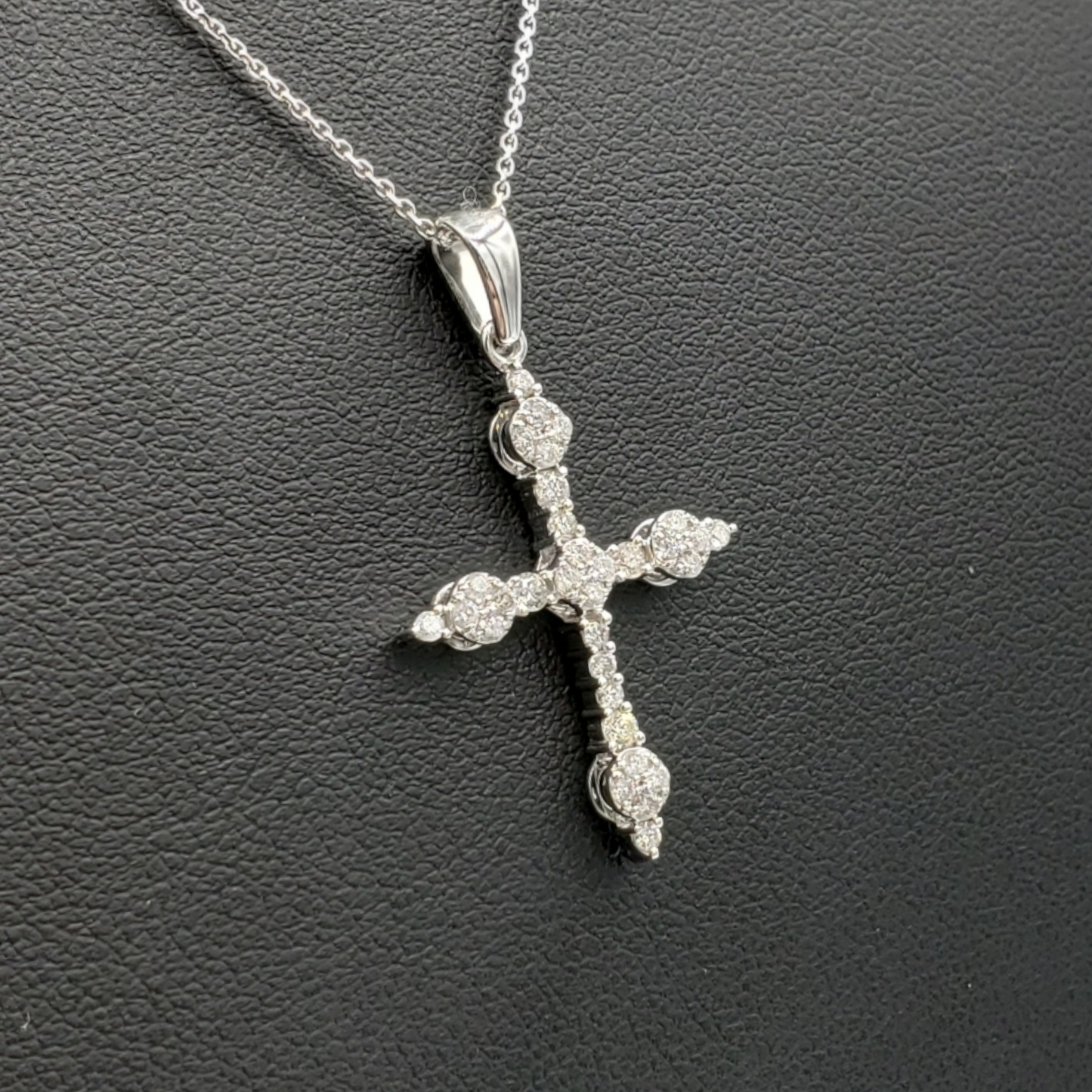 14k Diamond Cross With .53 Carats Of Diamonds and Rollo chain #27989