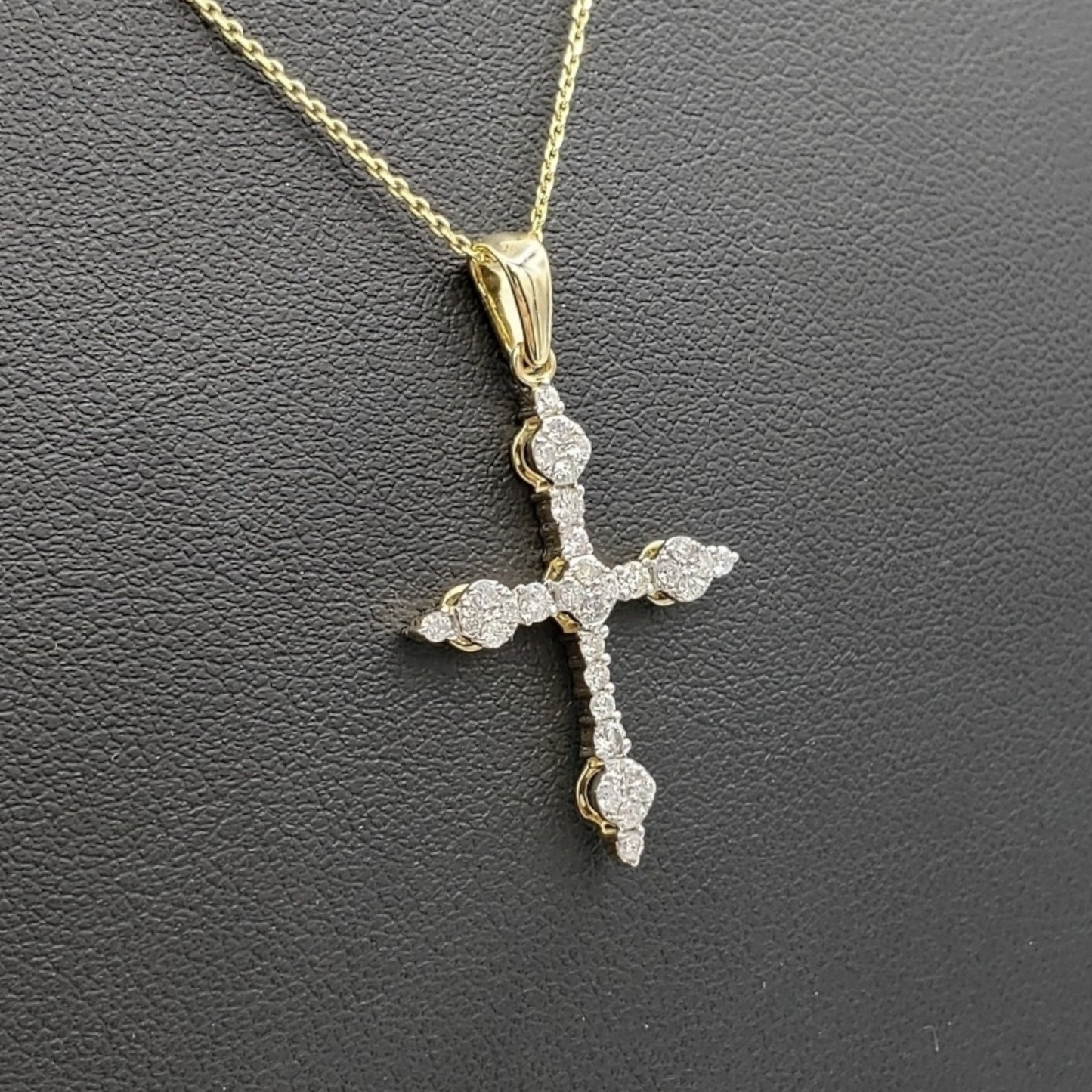 14k Diamond Cross With .53 Carats Of Diamonds and Rollo chain #27989