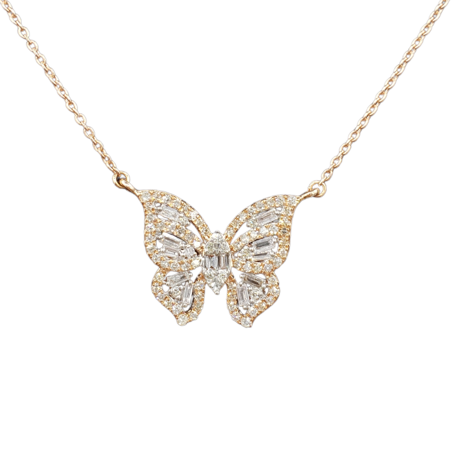 14k Baguette Diamond Butterfly #26616