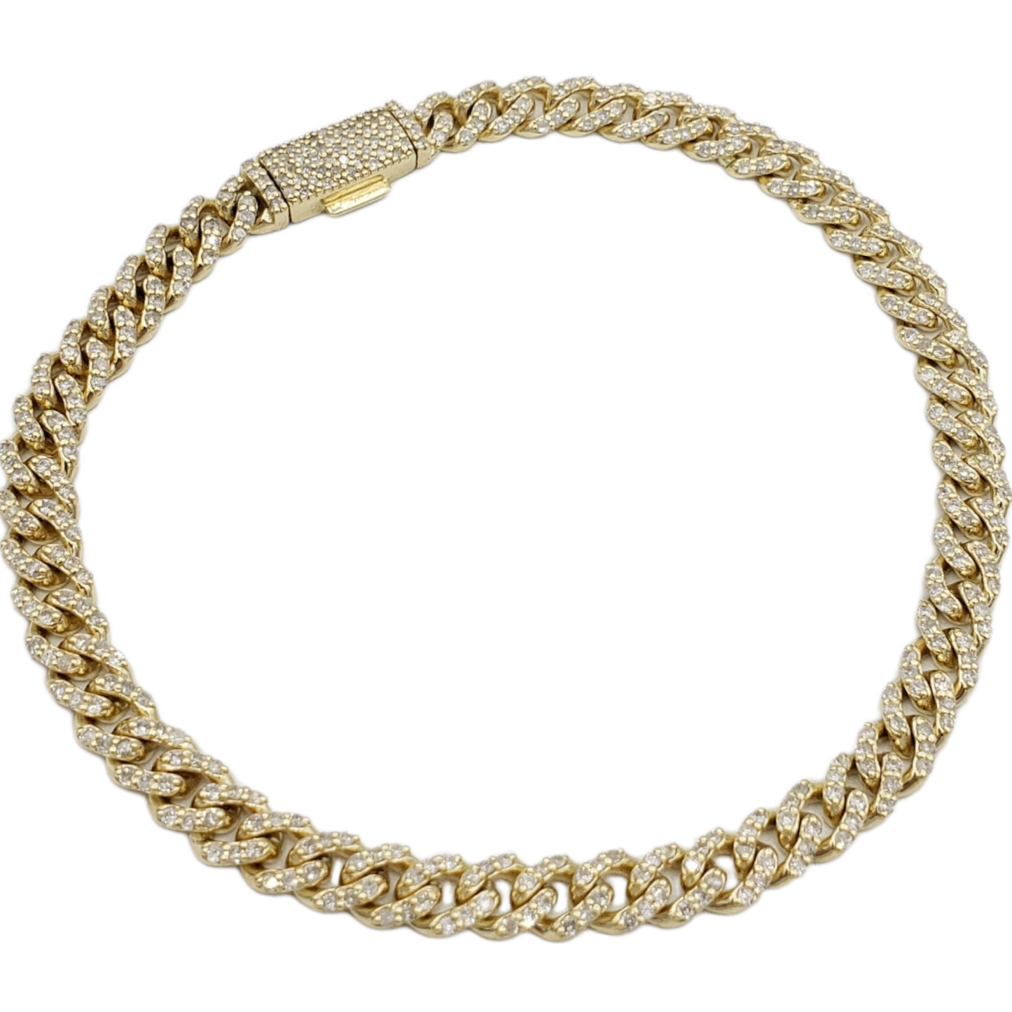 10K Gold- Iced Out Diamond Miami Cuban Bracelets (6mm)