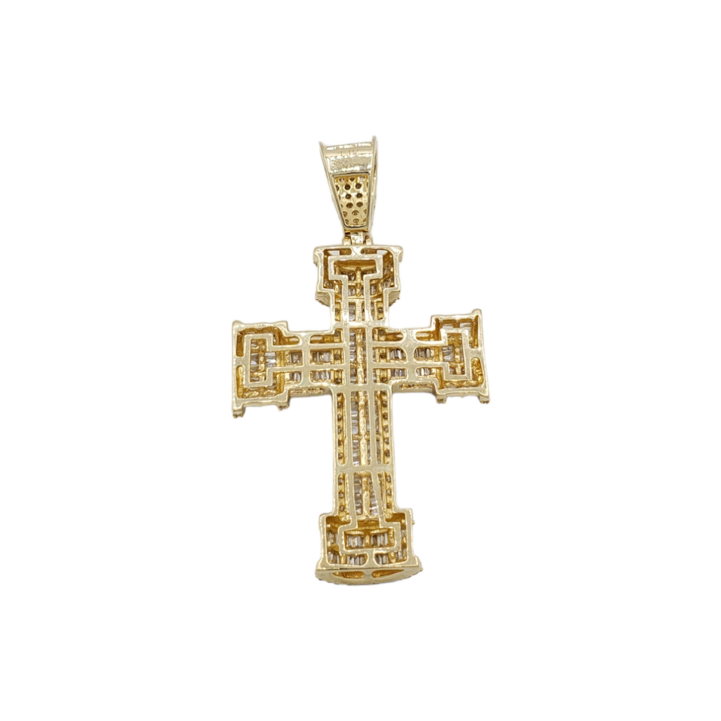 14k Baguette Diamond Cross With 2.69 Carats Of Diamonds #22122