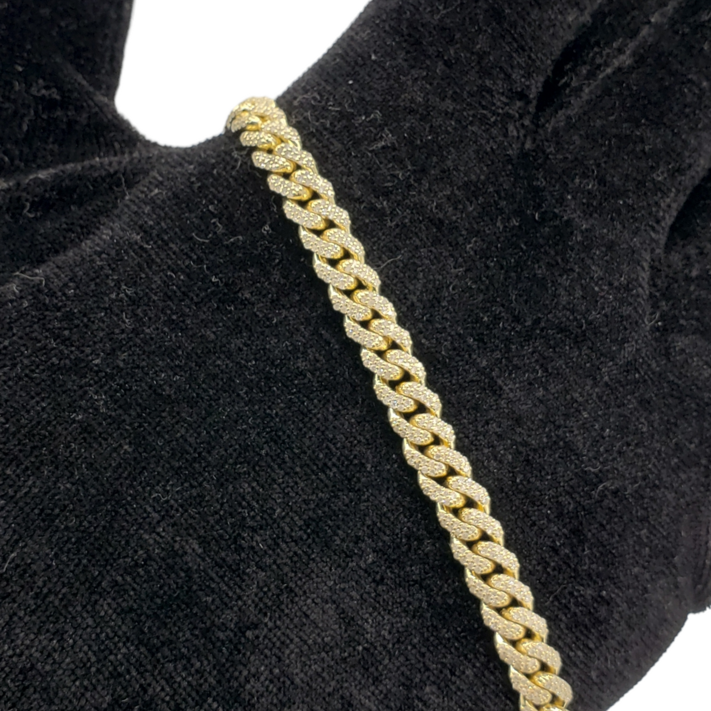 10K Gold- Iced Out Diamond Miami Cuban Bracelets (7mm)
