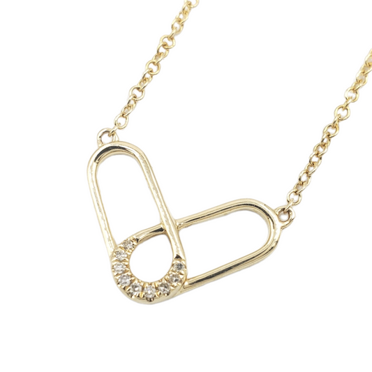 14k Diamond Paperclip Heart #27042