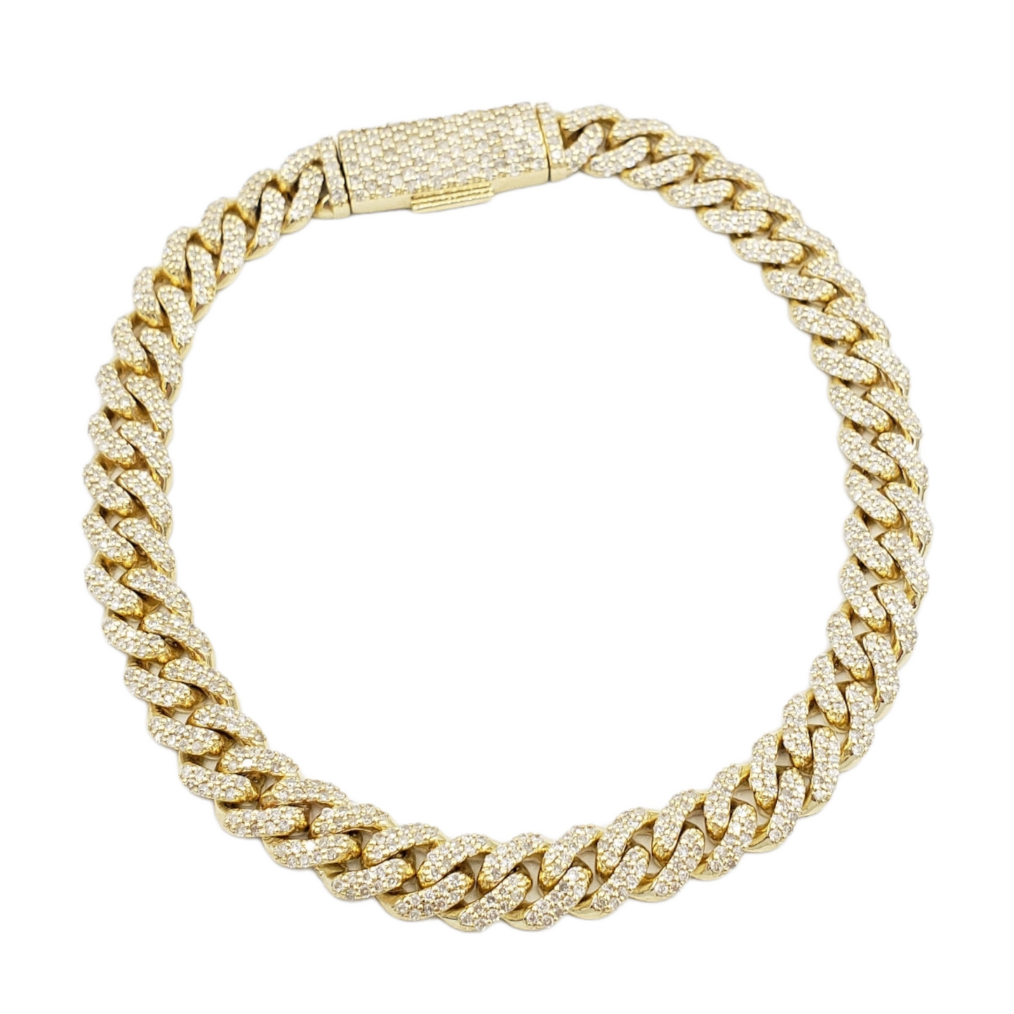 10K Gold- Iced Out Diamond Miami Cuban Bracelets (7mm)