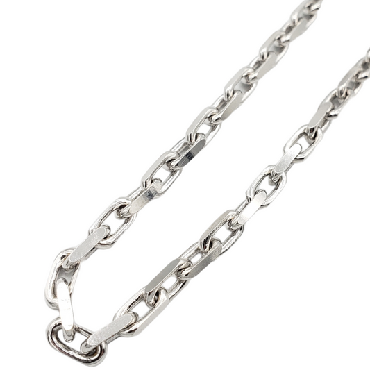 14K Gold- Solid Hermes Link Chain (White Gold)