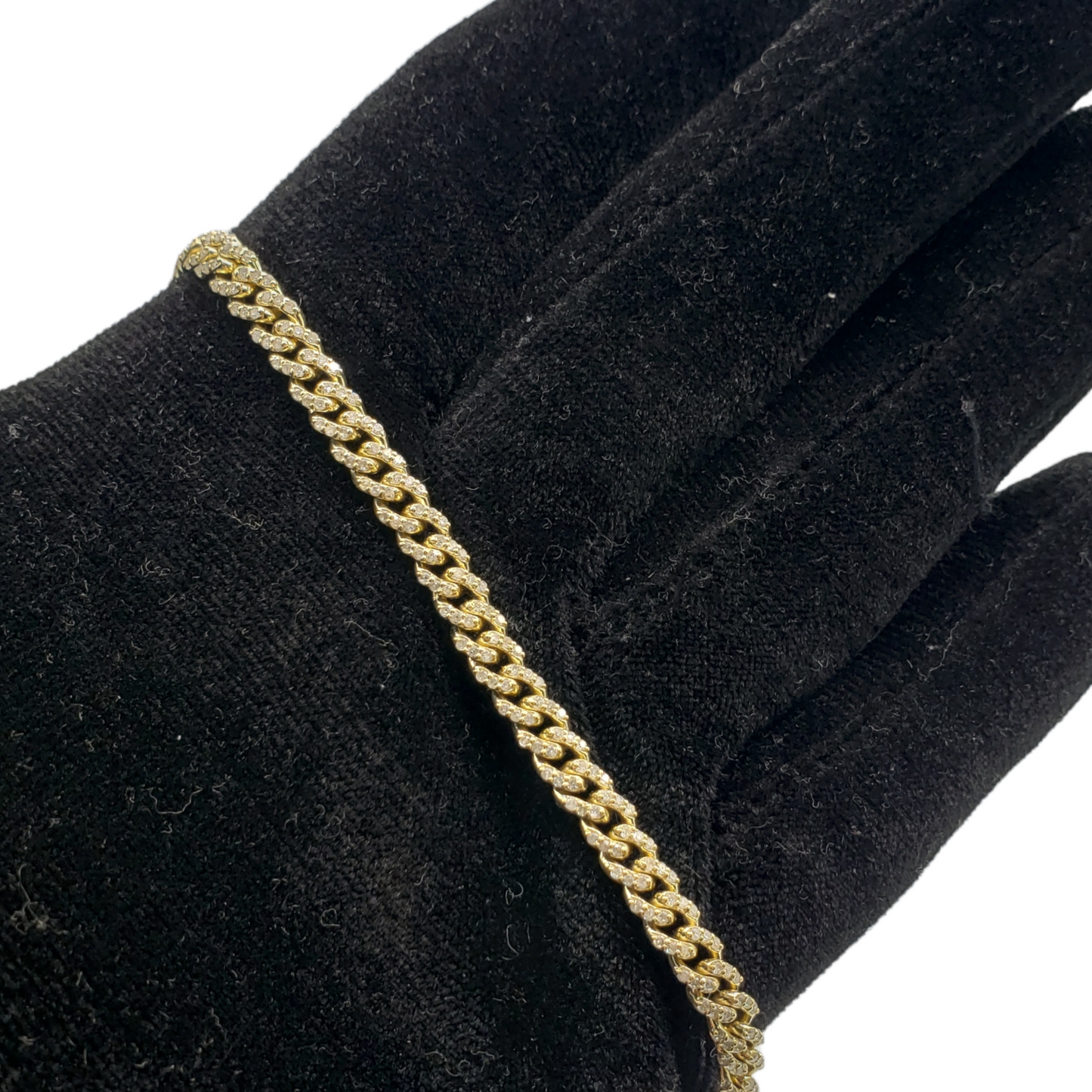 10K Gold- Iced Out Diamond Miami Cuban Bracelets(5mm)