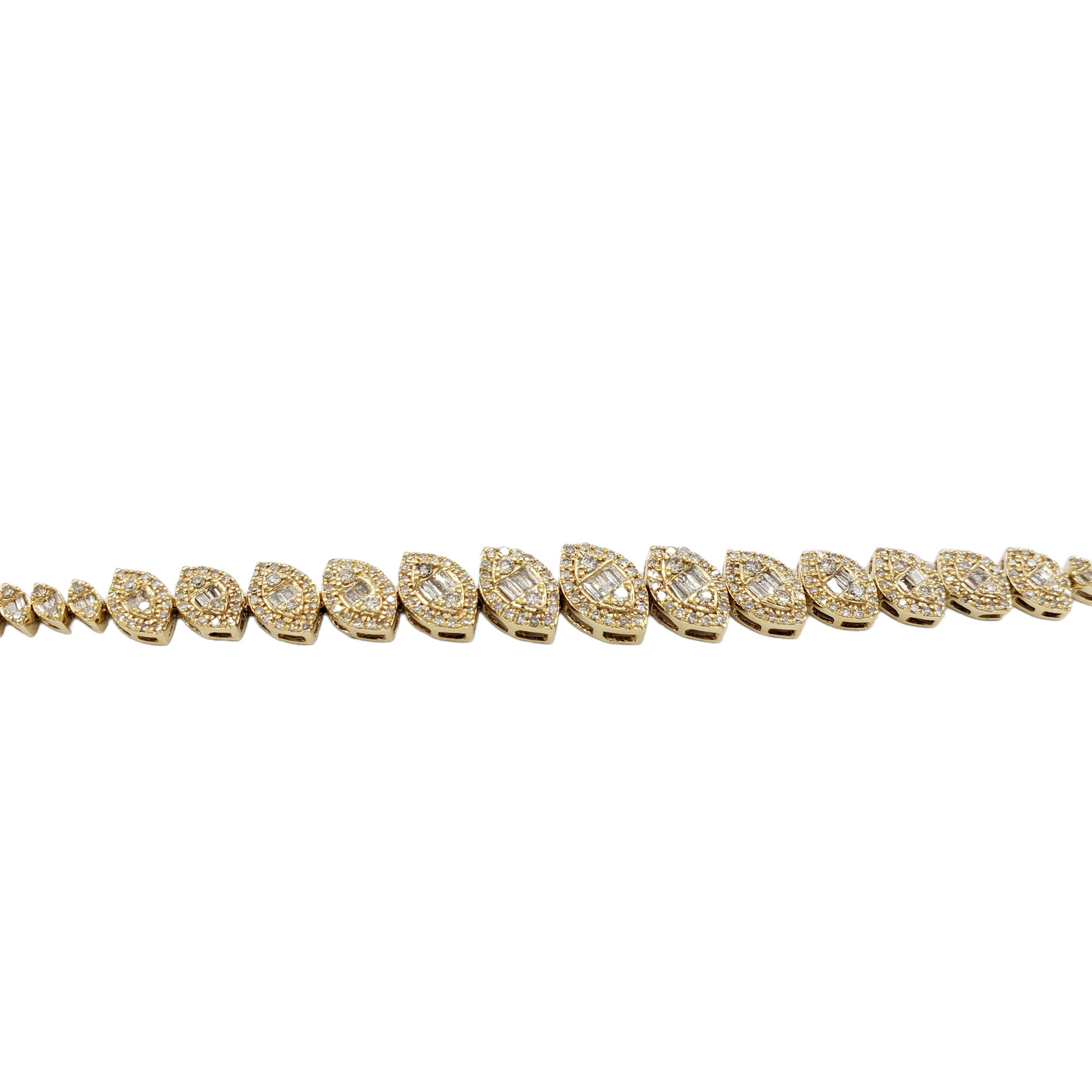 14k Baguette Evil Eye Bracelet #27530