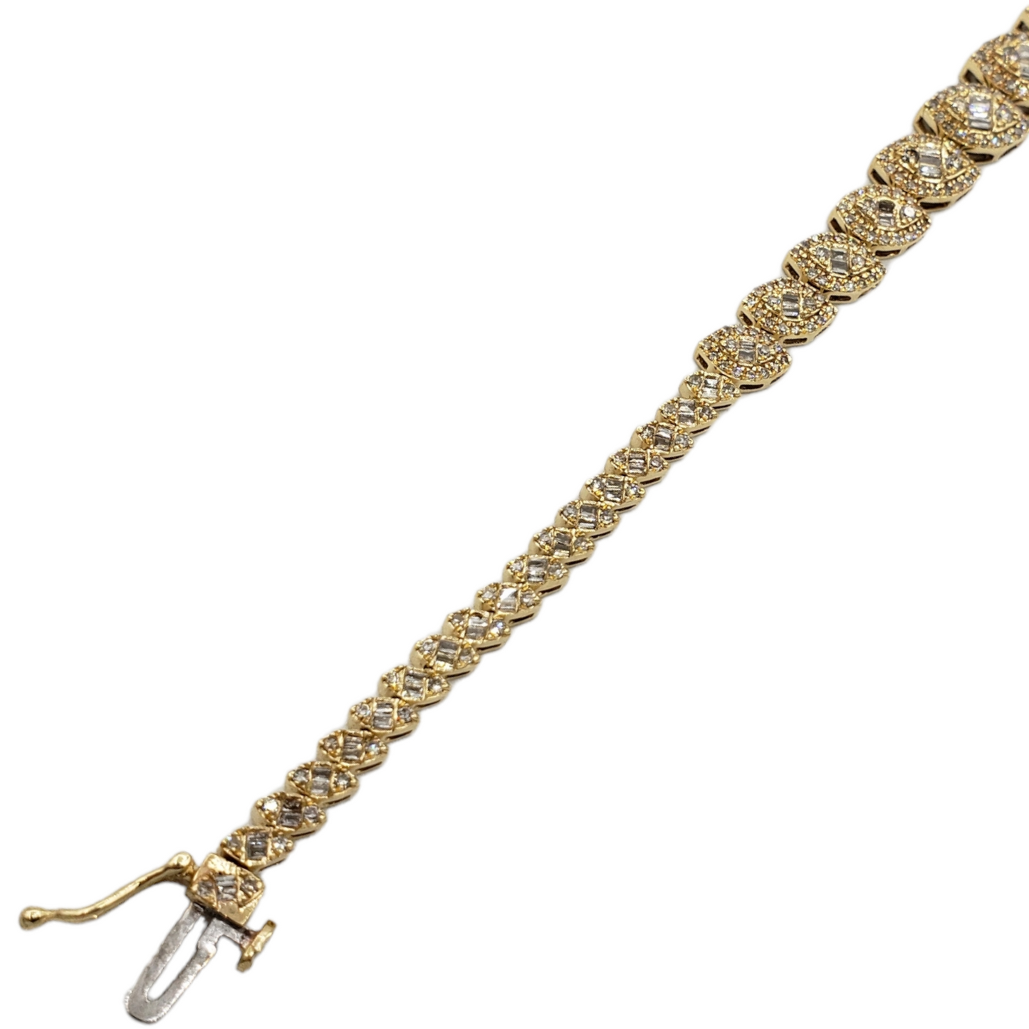 14k Baguette Evil Eye Bracelet #27530