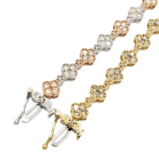 14k Diamond Clover Bracelet #27135
