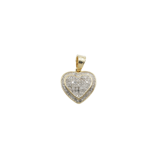10k Gold Diamond Heart Pendant #21150