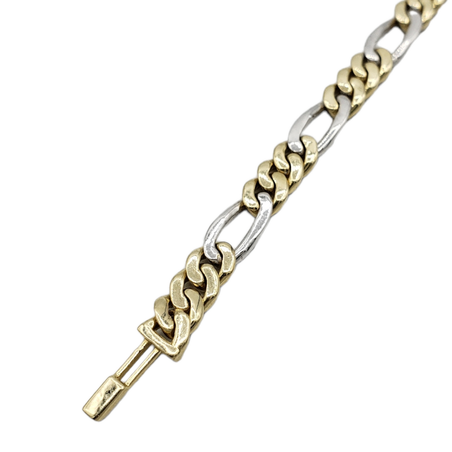10K Gold- Iced Out Diamond Figaro Bracelets