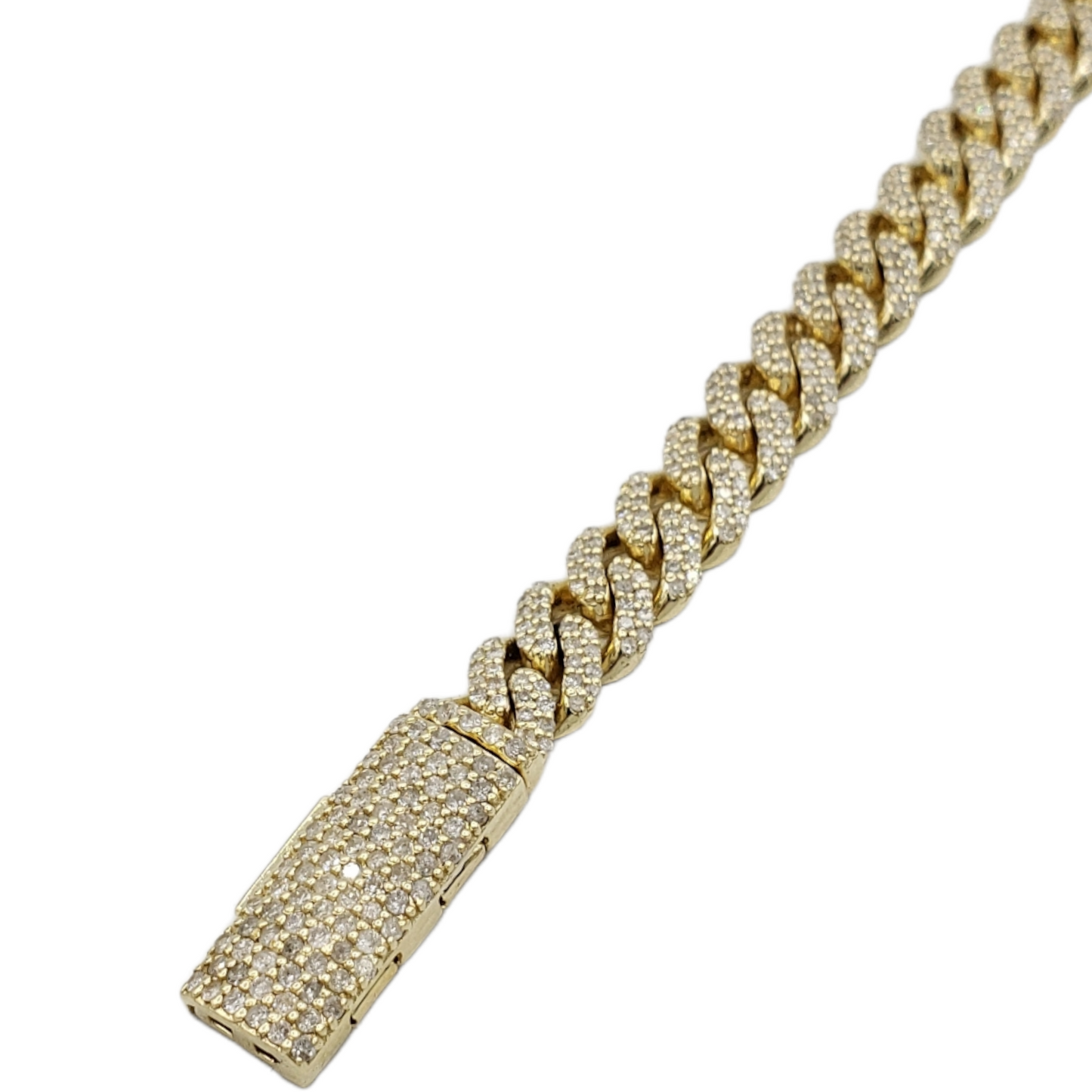 10K Gold- Iced Out Diamond Miami Cuban Chains (7mm)