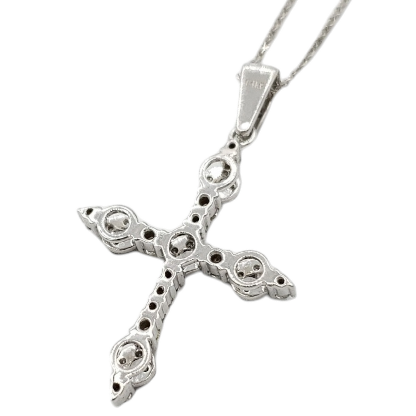 14k Diamond Cross With .53 Carats Of Diamonds and Rollo chain #27989