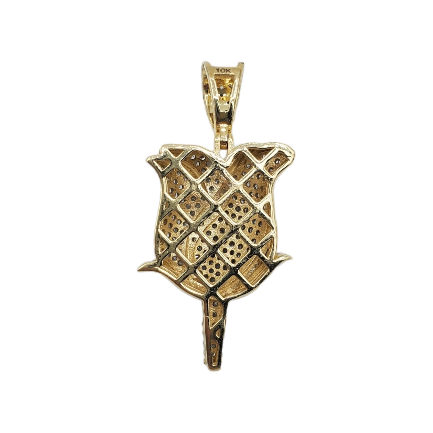 10k Gold Diamond Rose Pedal Pendant #21383