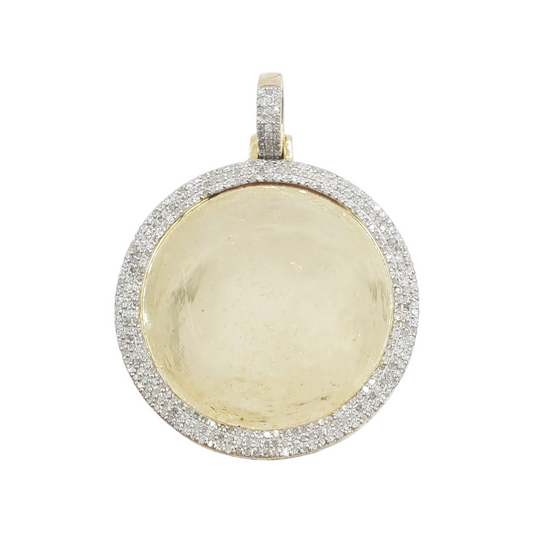 10k Gold Diamond Circle Picture Pendant #19712