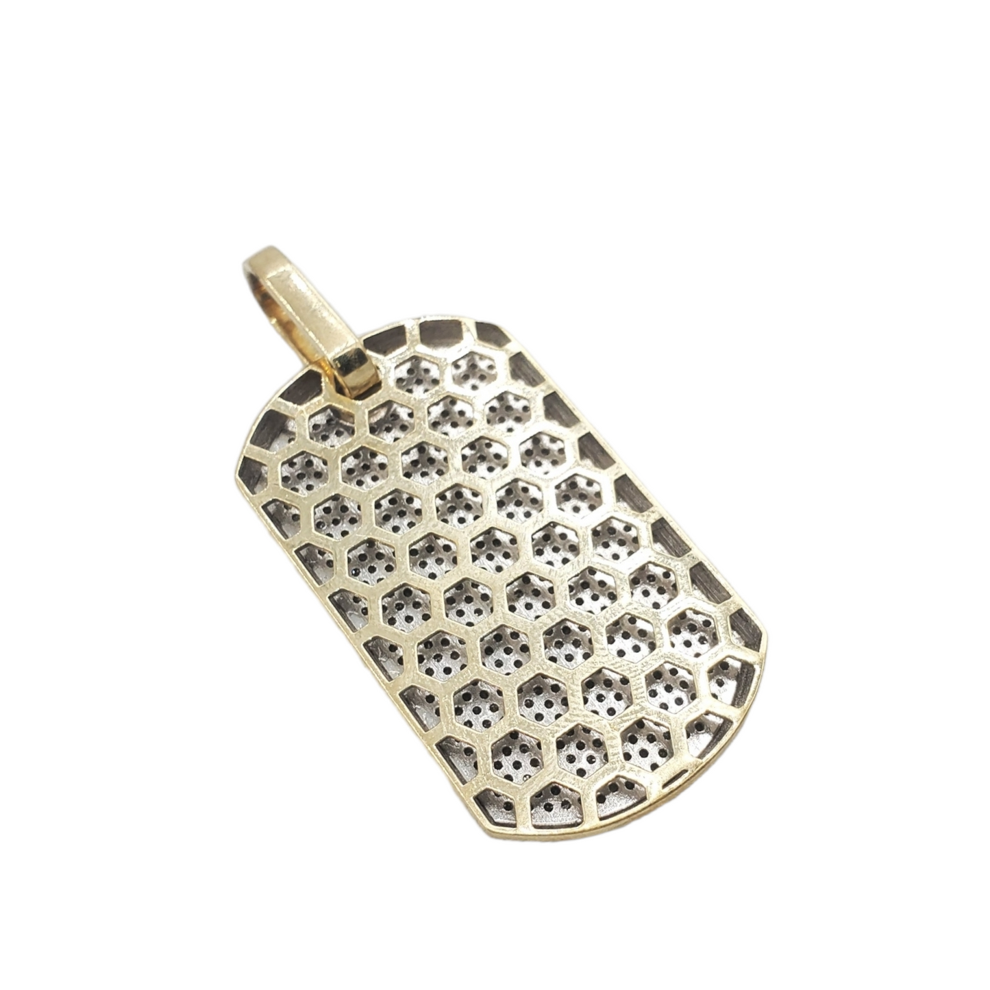 10k Gold Diamond Dog Tag Pendant #19724