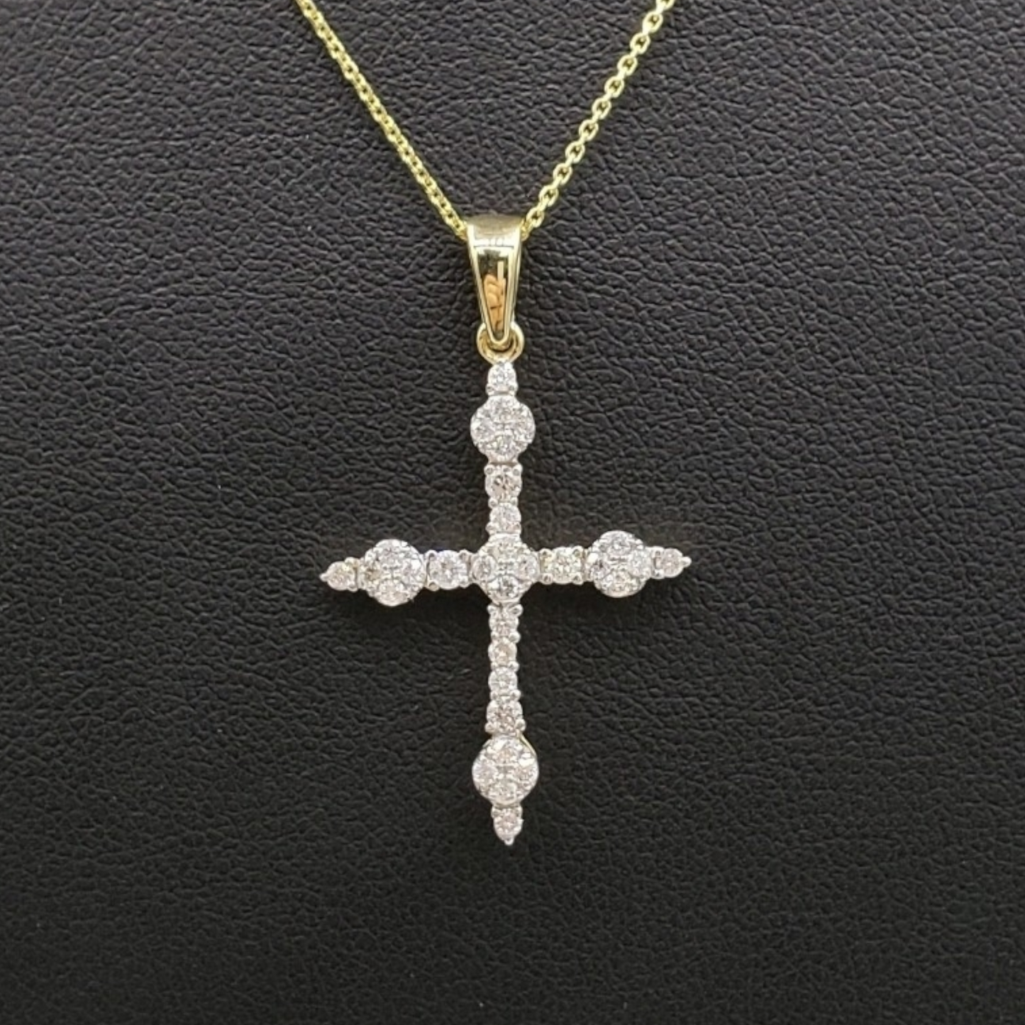 14k Diamond Cross With .53 Carats Of Diamonds and Rollo chain #27989