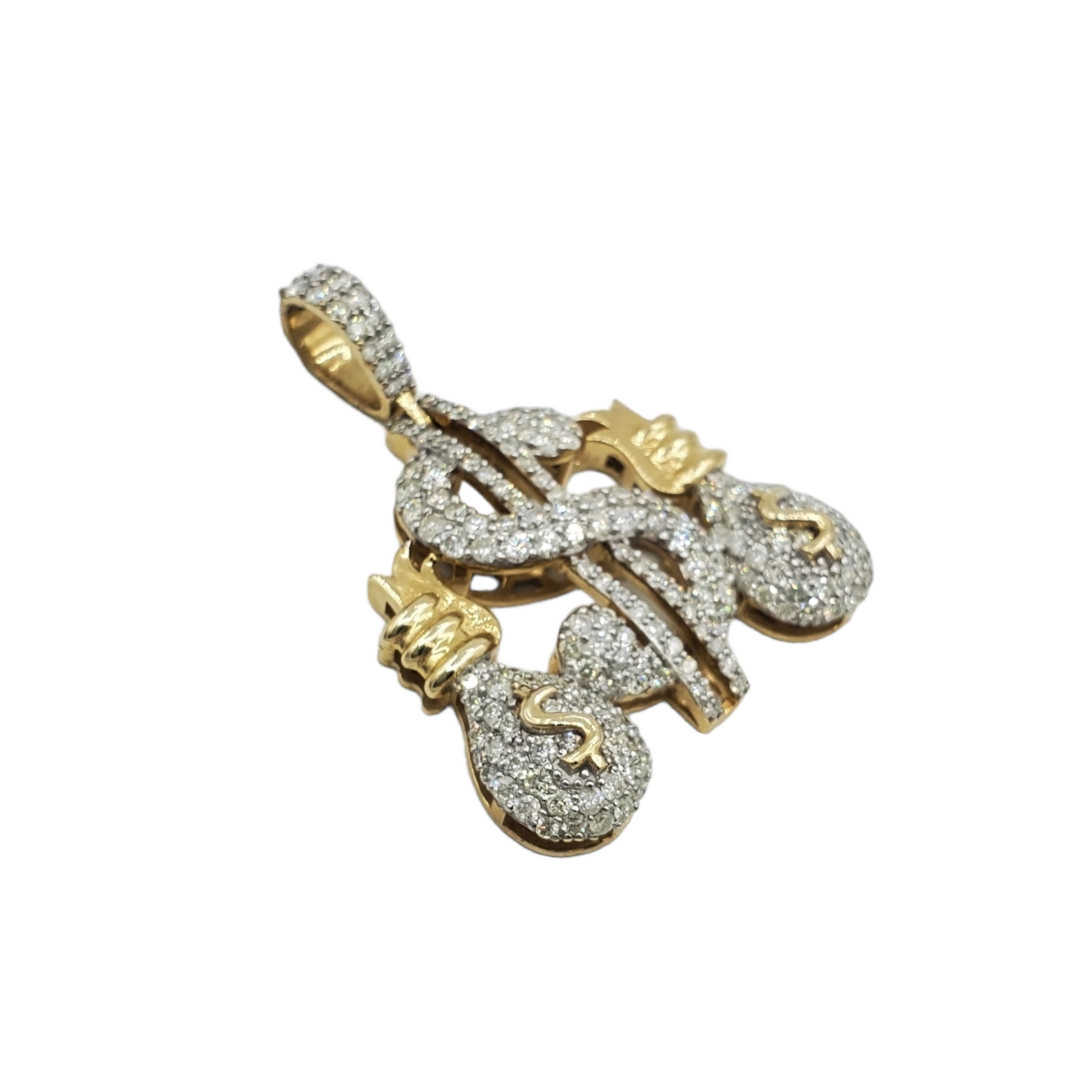 10k Gold Diamond Cash Sign Pendant #19865