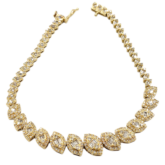 14k Baguette Evil Eye Bracelet #27530