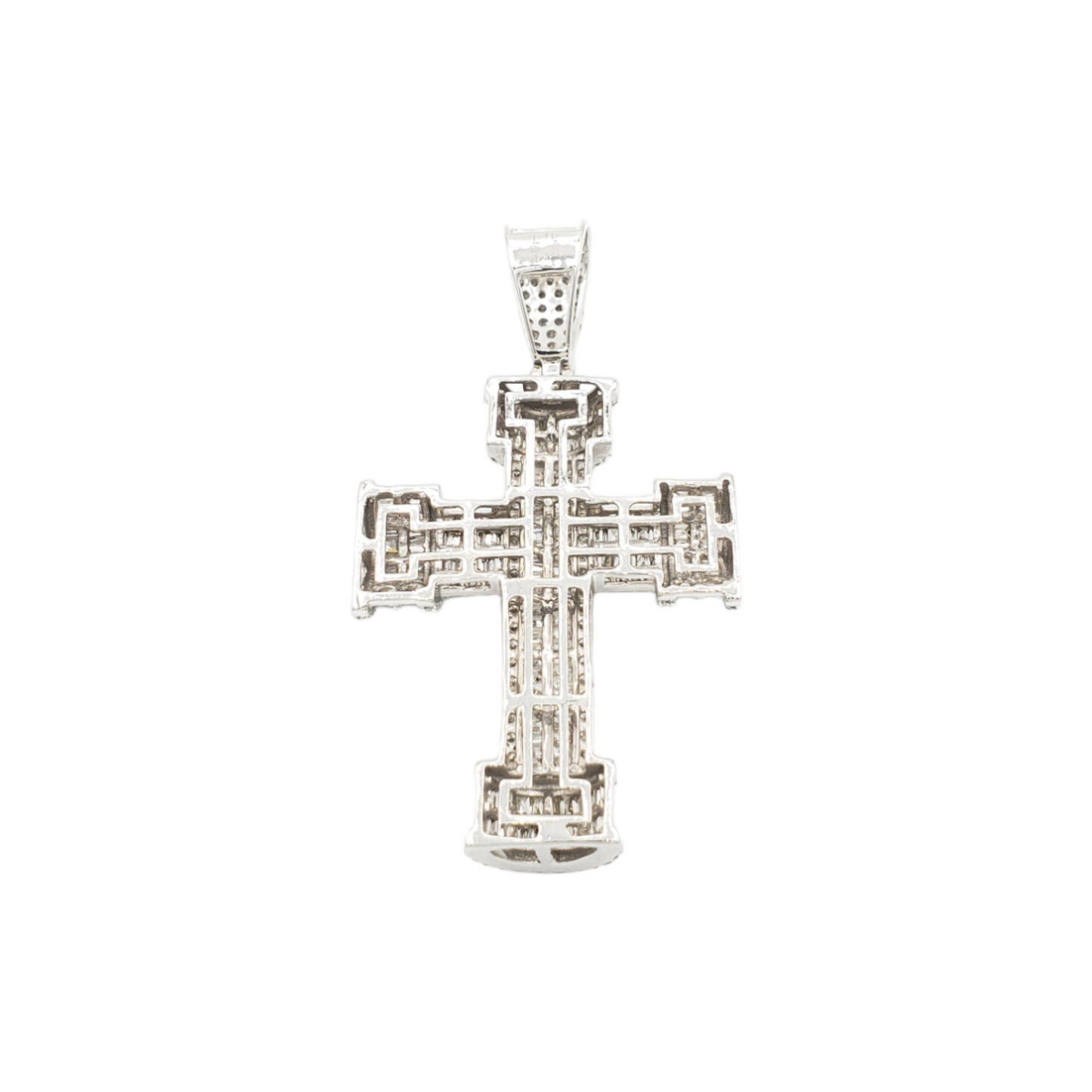 14k Baguette Diamond Cross With 2.69 Carats Of Diamonds #22122