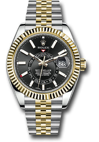 Rolex SkyDweller 326933 Black Index Dial on Jubilee Papers