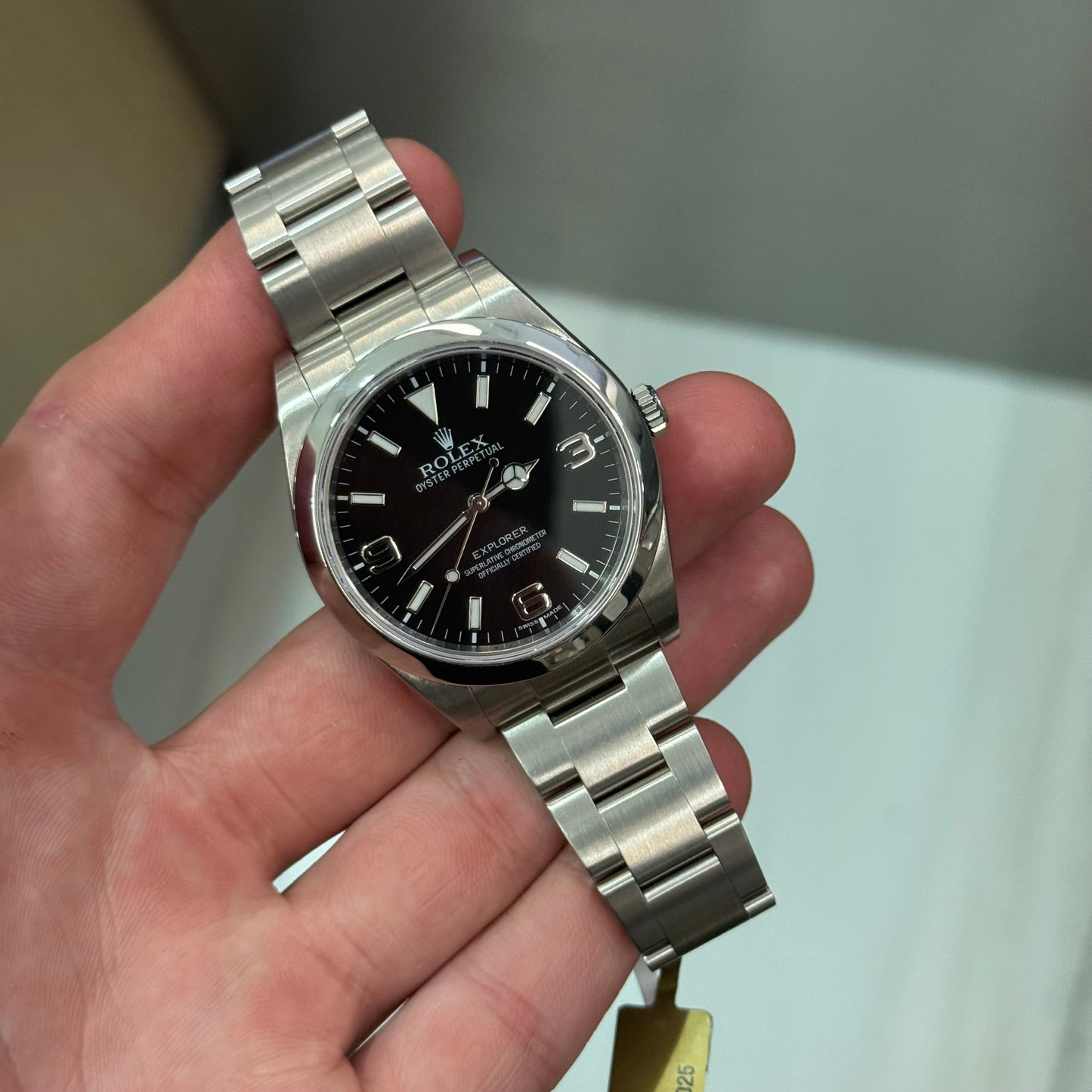 Rolex Explorer I 214270 Black Dial on Oyster Certified Pre Owned Card and Box 2025