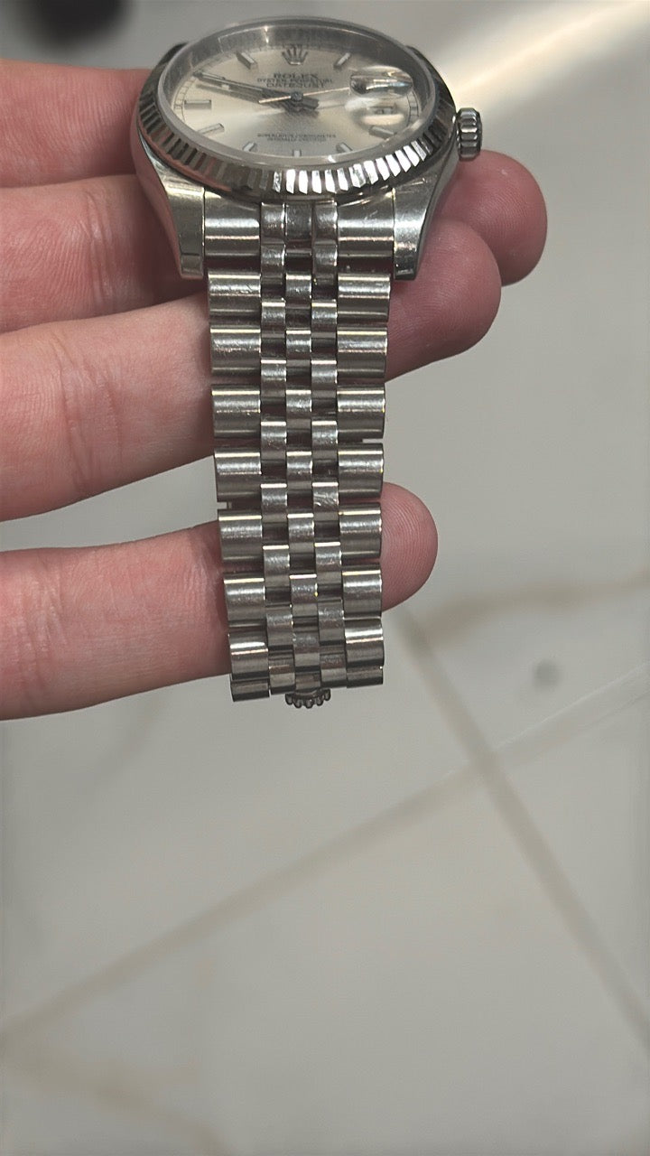 Rolex Datejust 116234 Silver Dial on Jubilee Papers