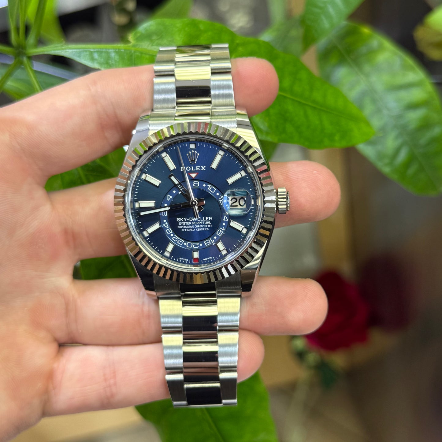 Rolex SkyDweller 326934 Blue Dial on Oyster Papers