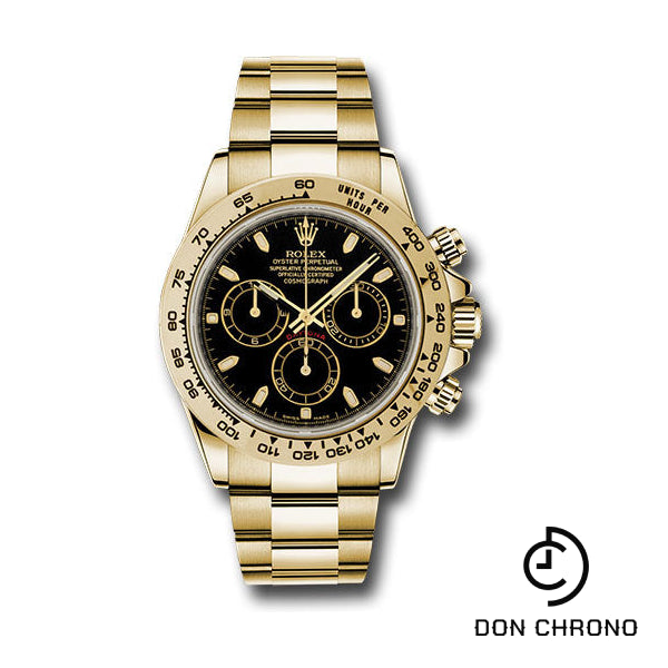 Rolex Yellow Gold Cosmograph Daytona 40 Watch - Black Index Dial - 116508 bki