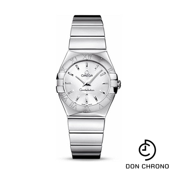 Omega Ladies Constellation Polished Quartz Watch - 27 mm Polished Steel Case - Silver Dial - Steel Bracelet - 123.10.27.60.02.002