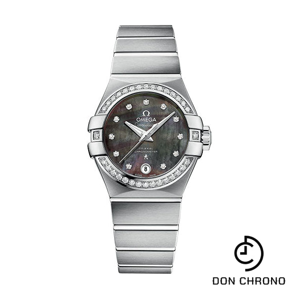Omega Constellation Co-Axial Tahiti Watch - 27 mm Steel Case - Tahiti Mother-Of-Pearl Diamond Dial - 123.15.27.20.57.003