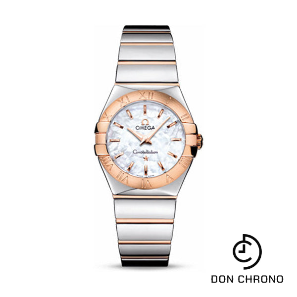 Omega Ladies Constellation Polished Quartz Watch - 27 mm Polished Steel And Red Gold Case - Mother-Of-Pearl Dial - Steel And Red Gold Bracelet - 123.20.27.60.05.003