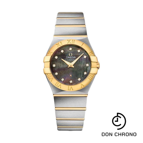Omega Constellation Quartz Tahiti Watch - 27 mm Steel And Yellow Gold Case - Tahiti Mother-Of-Pearl Diamond Dial - 123.20.27.60.57.007