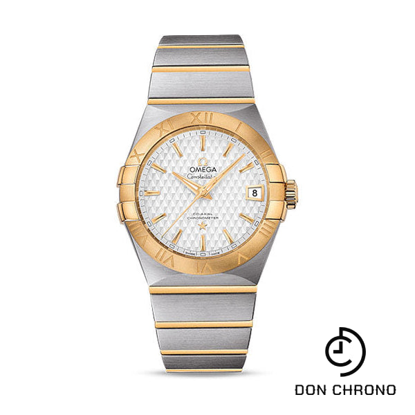 Omega Constellation Co-Axial Watch - 38 mm Steel Case - Yellow Gold Bezel - Silver Dial - Yellow Gold Bracelet - 123.20.38.21.02.009
