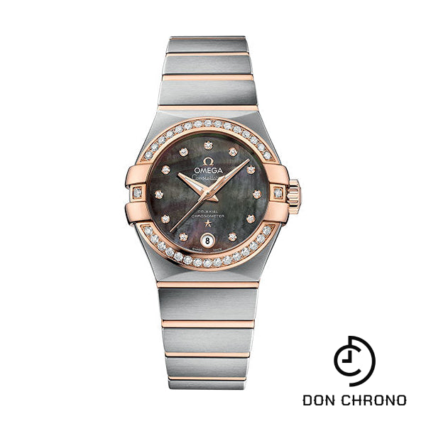 Omega Constellation Co-Axial Tahiti Watch - 27 mm Steel And Red Gold Case - Tahiti Mother-Of-Pearl Diamond Dial - 123.25.27.20.57.006