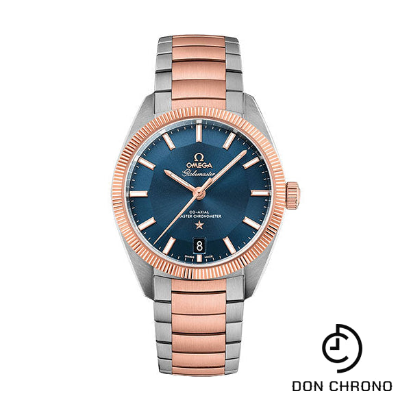 Omega Constellation Globemaster Co-Axial Master Chronometer Watch - 39 mm Steel And Sedna Gold Case - Sedna Gold Fluted Bezel - Blue Dial - 130.20.39.21.03.001