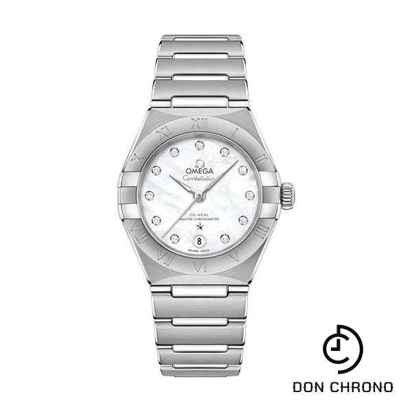 Omega Constellation Manhattan Co-Axial Master Chronometer Watch - 29 mm Steel Case - Mother-Of-Pearl Diamond Dial - 131.10.29.20.55.001