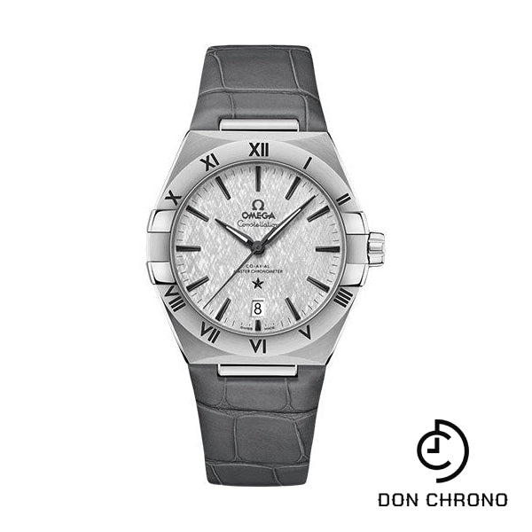 Omega Constellation OMEGA Co-Axial Master Chronometer - 39 mm Steel Case - Rhodium-Grey Dial - Grey Leather Strap - 131.13.39.20.06.001