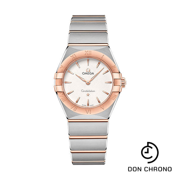 Omega Constellation Manhattan Quartz Watch - 28 mm Steel And Sedna Gold Case - Crystal White Silvery Dial - 131.20.28.60.02.001