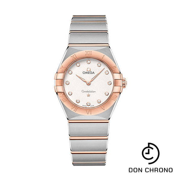 Omega Constellation Manhattan Quartz Watch - 28 mm Steel And Sedna Gold Case - Crystal White Silvery Diamond Dial - 131.20.28.60.52.001